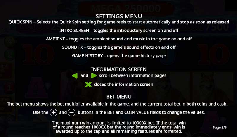 Himalayan Wild slot game settings